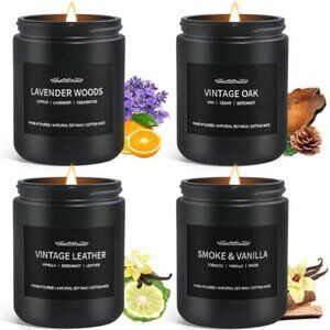 Scented Candle Set, Men Candle Set, Scented Candles for Home, Gifts for Men, 4 P